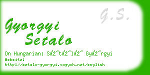 gyorgyi setalo business card